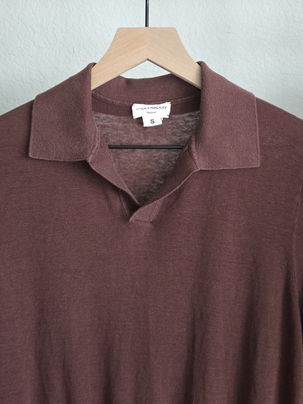 Spier And Mackay Men's Brown Polo-Style Knit Shirt Johnny Collar